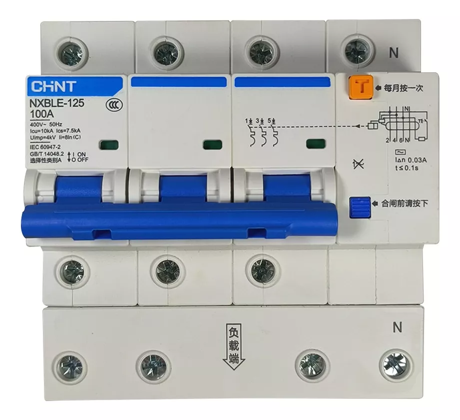 Disjuntor CHINT ELECTRIC NXBLE-125 100A 3P